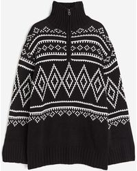 H&M - Oversized Pullover mit kurzem Reissverschluss - Lyst