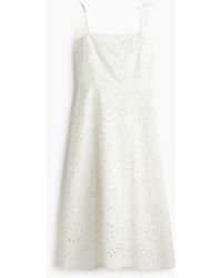 H&M - Kleid mit Broderie Anglaise und Bindeträgern - Lyst