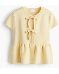 H&M - Gebreide Top Met Strikbandjes - Lyst