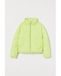 H&M Kastige Puffer Jacket - Gelb