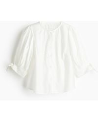 H&M - Bluse mit Puffärmeln - Lyst