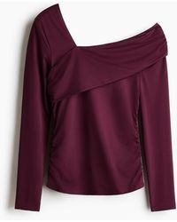 H&M - Gedrapeerde One-shouldertop - Lyst