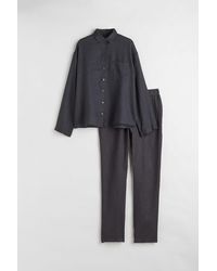 H&M - Pyjama aus gewaschenem Leinen - Lyst