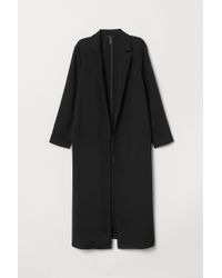 H&M Knielanger Mantel - Schwarz