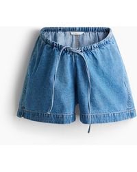 H&M - Mama Denim Short Met Drawstring - Lyst