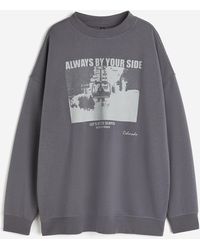 H&M - Oversized Sweatshirt mit Motiv - Lyst