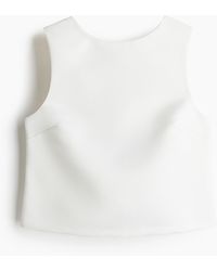H&M - Top mit tiefem Rückenausschnitt und Schleife - Lyst