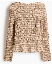 H&M - Gesmokte Top - Lyst