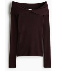 H&M - Off-Shoulder-Shirt mit Twistdetail - Lyst