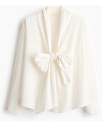 H&M - Popelinebluse zum Binden - Lyst