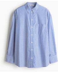 H&M - Oversized Overhemdblouse Van Katoenen Popeline - Lyst