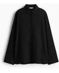 H&M - Oversized Bluse aus Leinenmix - Lyst