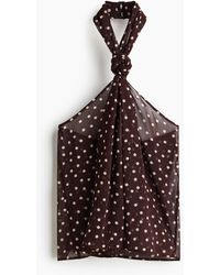 H&M - Neckholder-Top aus Chiffon - Lyst