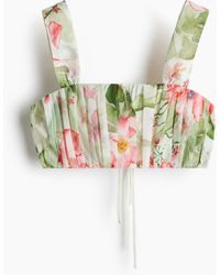 H&M - Plissiertes Crop-Top - Lyst