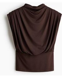 H&M - Top Met Turtleneck Van Viscose - Lyst