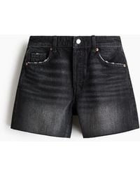H&M - Short En Denim Avec Bords À Cru - Lyst