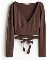 H&M - Kurzes Wickelshirt - Lyst