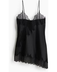 H&M - Trägertop aus Satin mit Spitze - Lyst