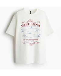 H&M - Oversized T-Shirt mit Print - Lyst