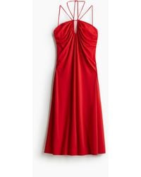 H&M - Drapiertes Neckholder-Kleid - Lyst