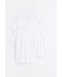 H&M - 3er-Pack T-Shirts in Slim Fit - Lyst