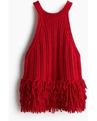 H&M - Stricktop mit Fransenbesatz - Lyst