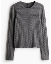 H&M - Pullover mit Zopfmuster - Lyst