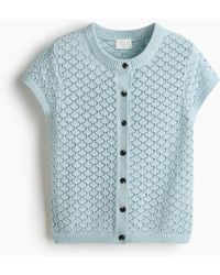 H&M - Cardigan in Pointellestrick mit Kappenärmeln - Lyst