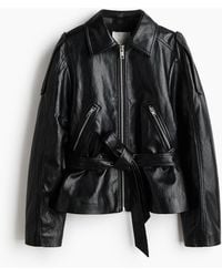 H&M - Veste En Tissu Enduit Avec Ceinture À Nouer - Lyst