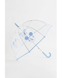 H&M Transparenter Schirm mit Druck in Blau Damen Accessoires Regenschirme 