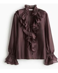 H&M - Blouse Met Volants - Lyst