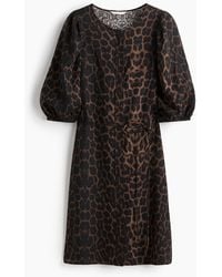 H&M - Kleid aus Leinenmix - Lyst