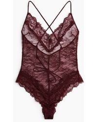 H&M - Spitzenbody - Lyst