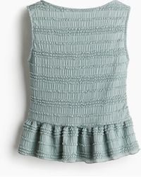 H&M - Peplumtop mit Volantbesätzen - Lyst