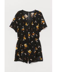 H&M Jumpsuit mit V-Ausschnitt - Schwarz