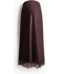 H&M - MAMA Satinrock mit Spitzenbesatz - Lyst