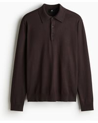 H&M - Feinstrick-Poloshirt in Regular Fit - Lyst