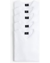 H&M - 5er-Pack T-Shirts mit V-Ausschnitt in Slim Fit - Lyst