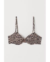 H&M Wattiertes Bikinitop - Grau