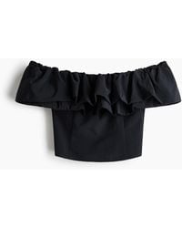 H&M - Off-the-shouldertop Met Volants - Lyst