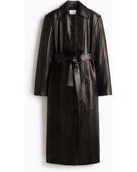 H&M - Leren Jas Met Strikceintuur - Lyst