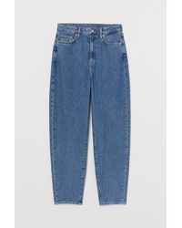 H&M Mom Loose-fit Ultra High Jeans - Blau