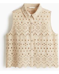 H&M - Bluse mit Broderie Anglaise - Lyst
