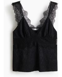 H&M - Top Met Kant - Lyst