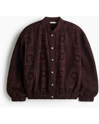 H&M - Broderie anglaise bomber jacket - Lyst
