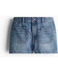 H&M - High Rise Denim Shorts - Lyst