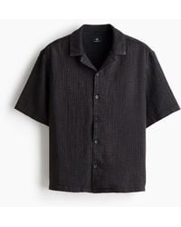 H&M - Kurzarmhemd aus Musselin in Relaxed Fit - Lyst
