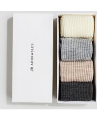 H&M - Lot De 4 Paires De Chaussettes En Laine Mélangée - Lyst