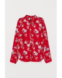 H&M Viskosebluse - Rot