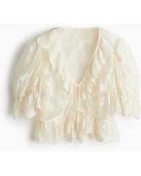 H&M - Blouse Van Mesh Met Borduursel - Lyst